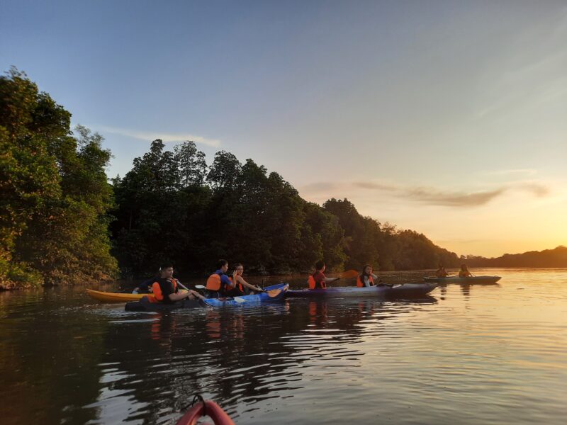sunset kayaking