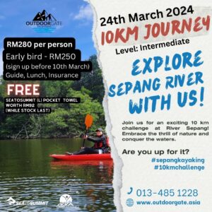 10km kayaking to sepang river